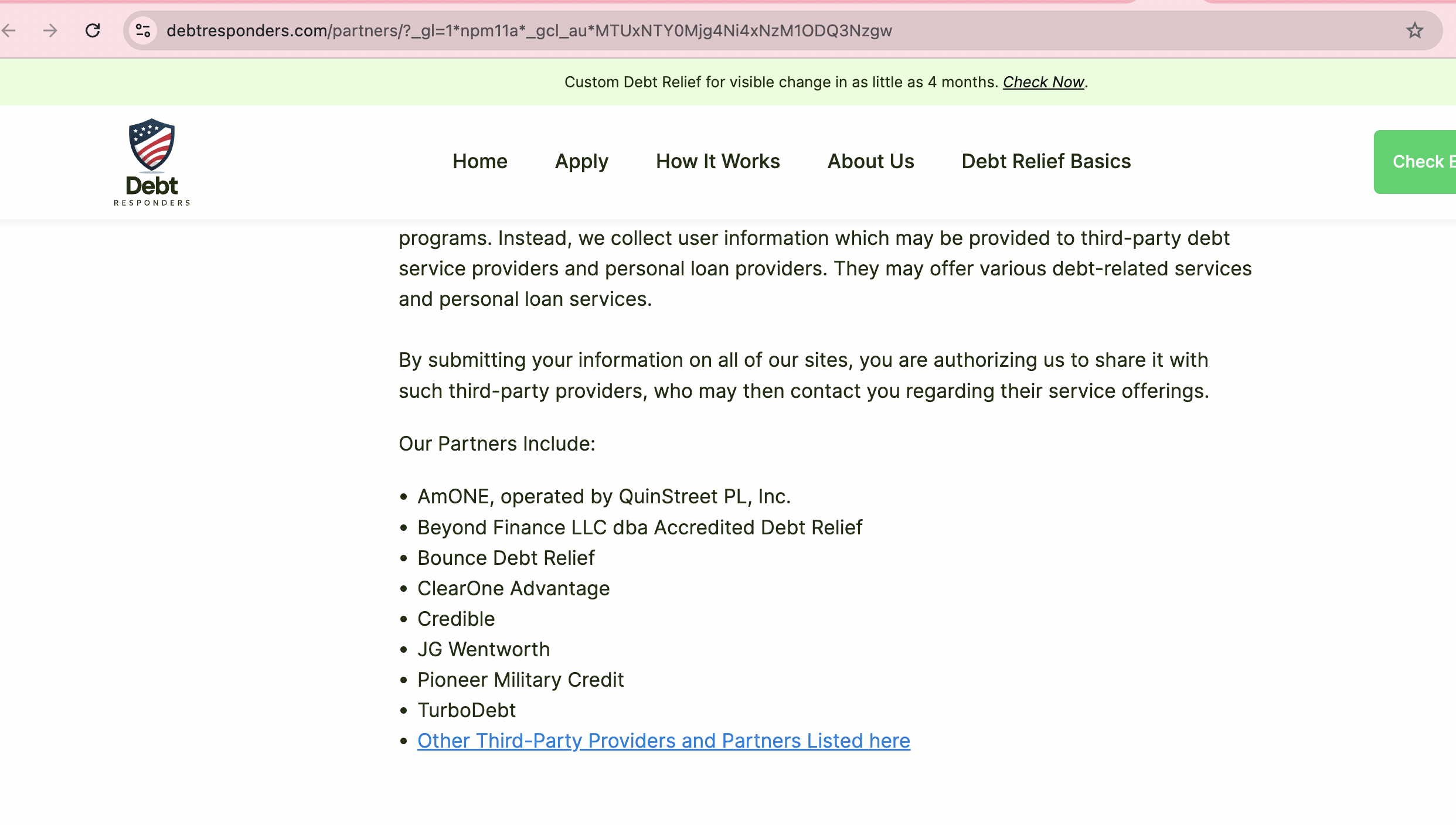 Captured Debt Responders and Christian Savings Club partner list