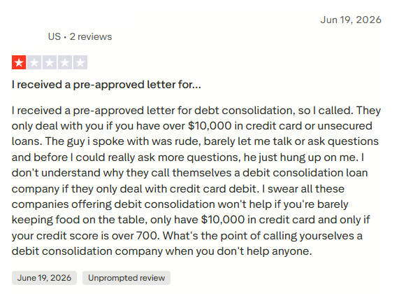 One-star One Path Financial Trustpilot review alleging misleading advertising and third-party information sharing