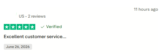 Positive Symple Lending Trustpilot review describing excellent customer service